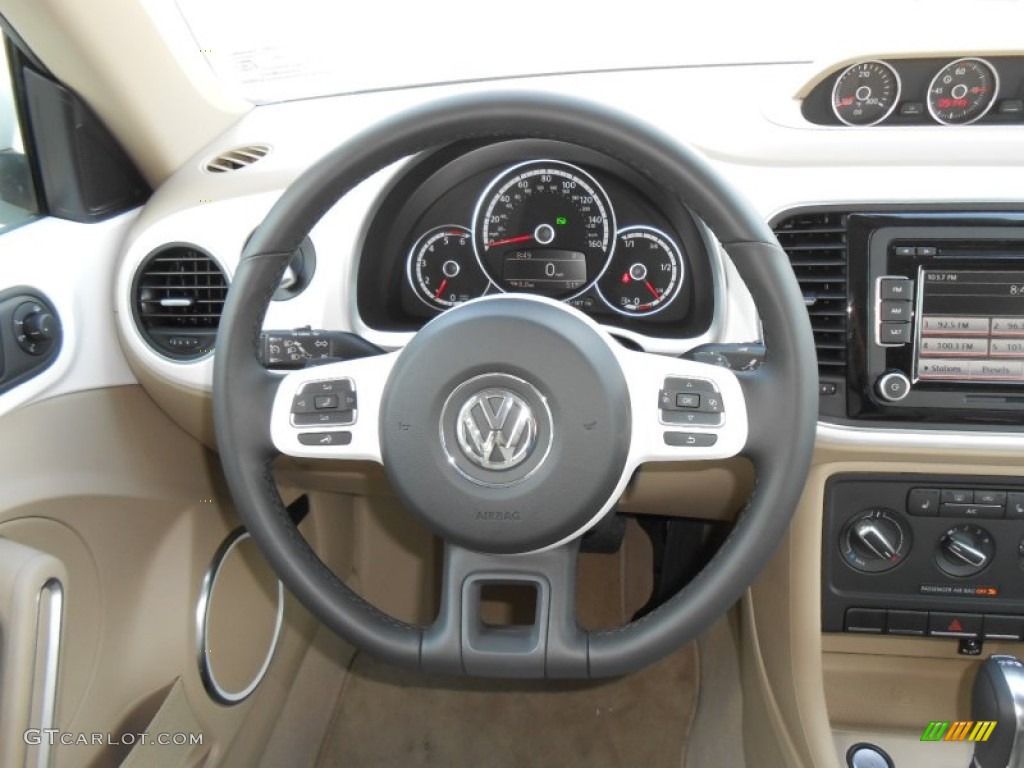 2013 Volkswagen Beetle TDI Beige Steering Wheel Photo #73520313