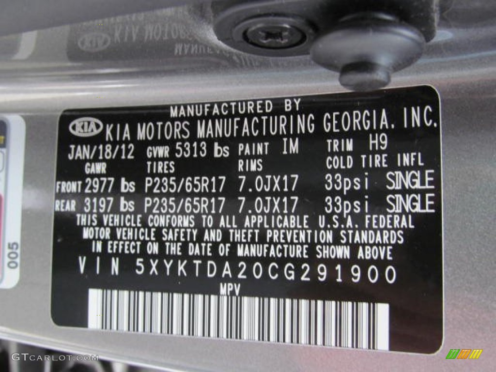 2012 Sorento LX V6 AWD - Titanium Silver / Gray photo #23