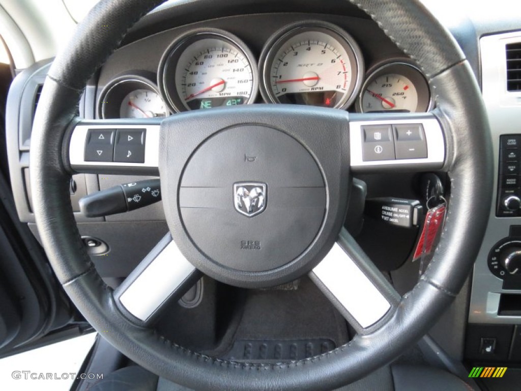 2010 Dodge Charger SRT8 Dark Slate Gray Steering Wheel Photo #73529058