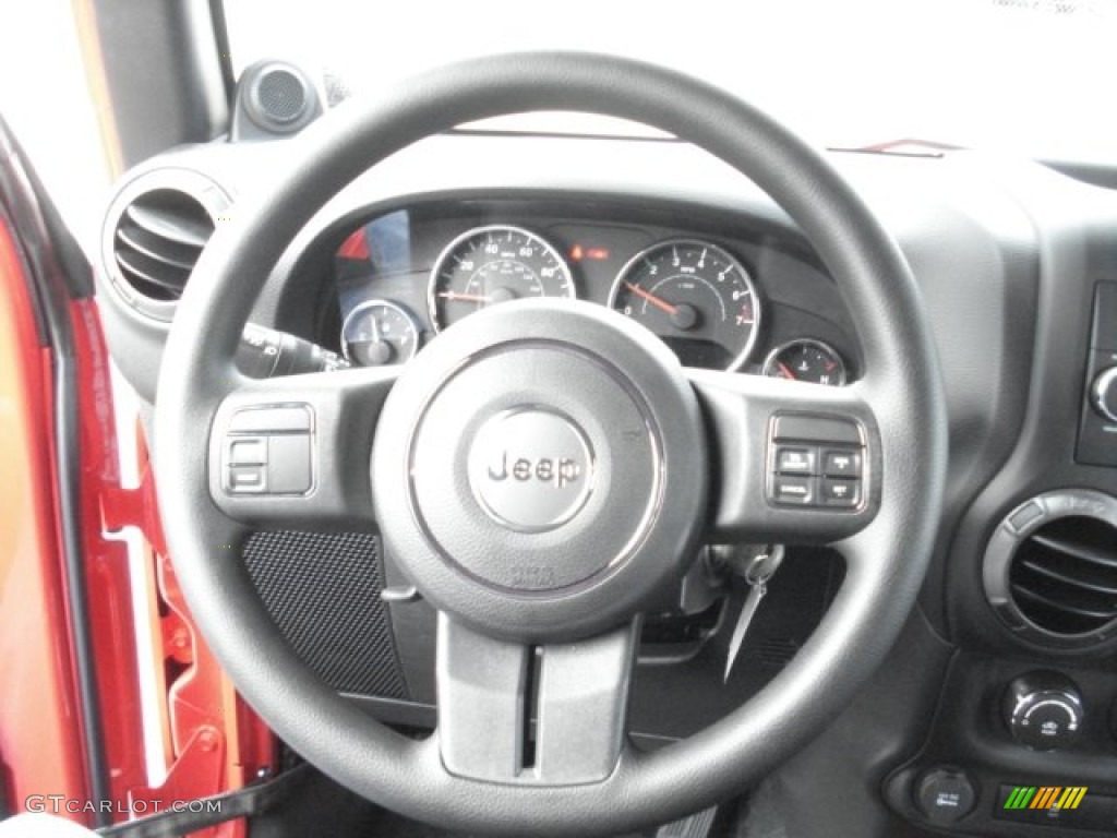 2013 Jeep Wrangler Sport 4x4 Black Steering Wheel Photo #73530315