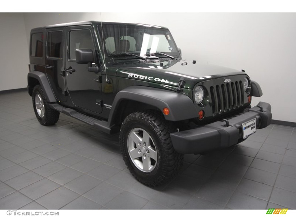 2012 Wrangler Unlimited Rubicon 4x4 - Natural Green Pearl / Black photo #1