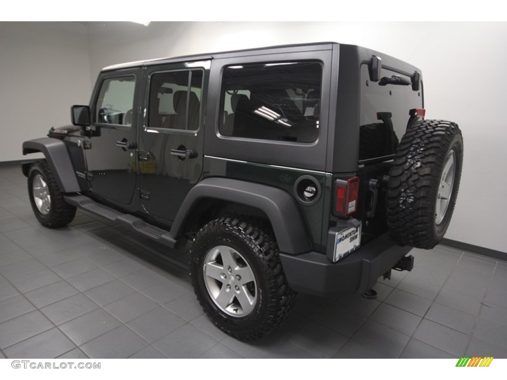 2012 Wrangler Unlimited Rubicon 4x4 - Natural Green Pearl / Black photo #5