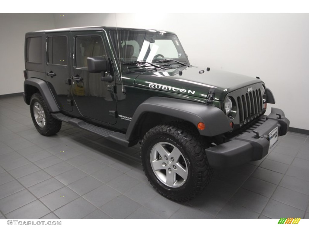 2012 Wrangler Unlimited Rubicon 4x4 - Natural Green Pearl / Black photo #8