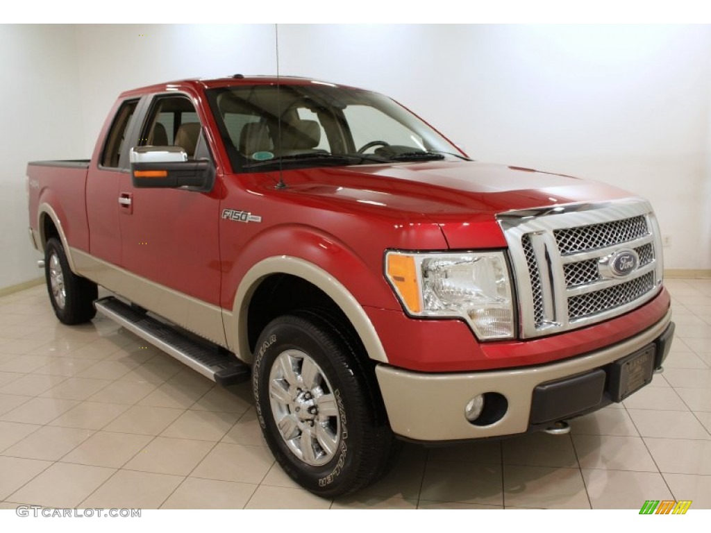 Red Candy Metallic 2010 Ford F150 Lariat SuperCab 4x4 Exterior Photo #73532535