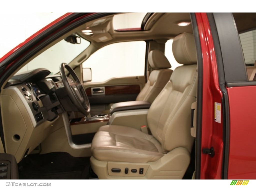 2010 F150 Lariat SuperCab 4x4 - Red Candy Metallic / Tan photo #9