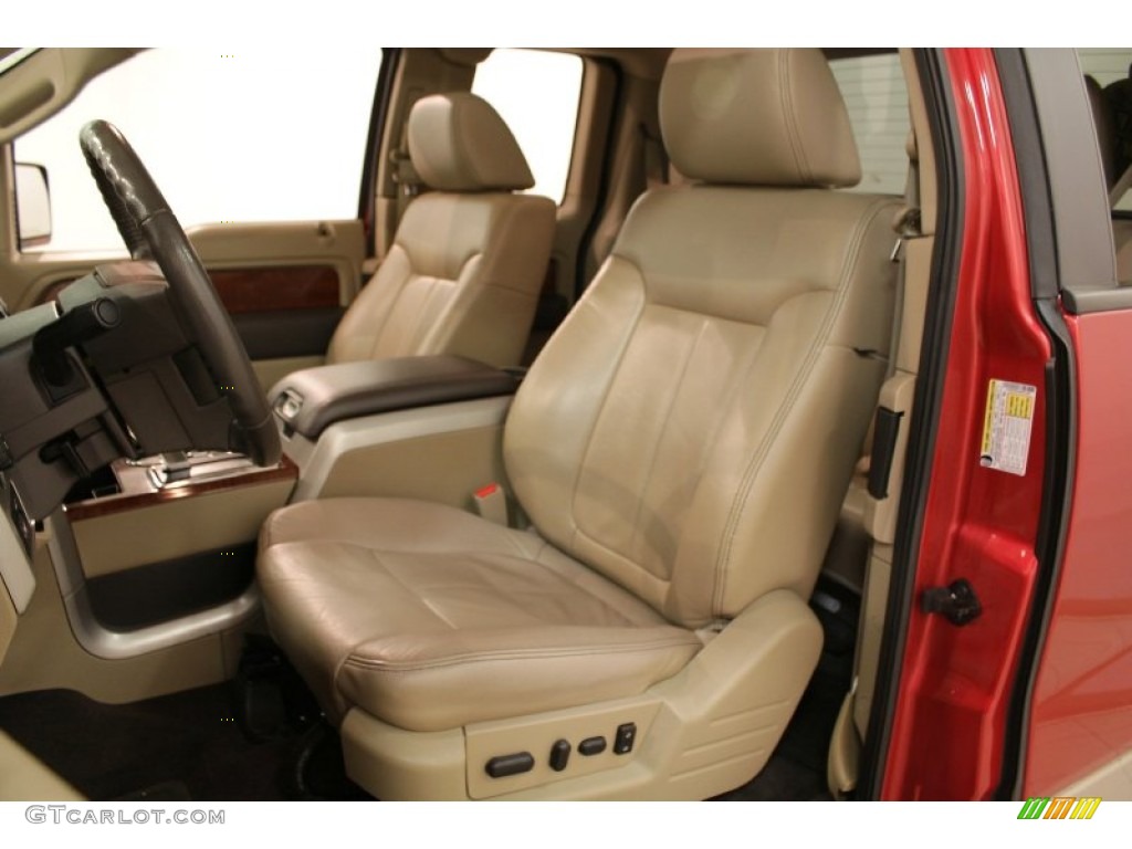 Tan Interior 2010 Ford F150 Lariat SuperCab 4x4 Photo #73532607