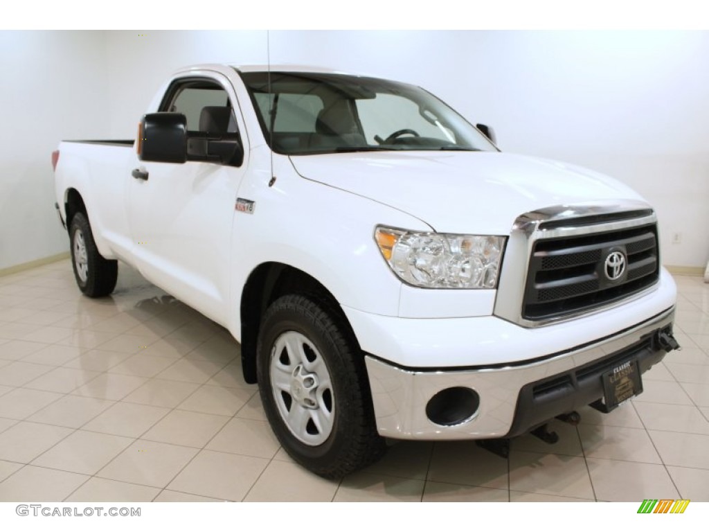 2010 Tundra Regular Cab 4x4 - Super White / Graphite Gray photo #1