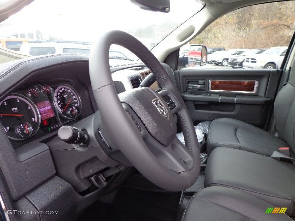 2012 Dodge Ram 3500 HD Laramie Crew Cab 4x4 Dually Dark Slate Steering Wheel Photo #73536762
