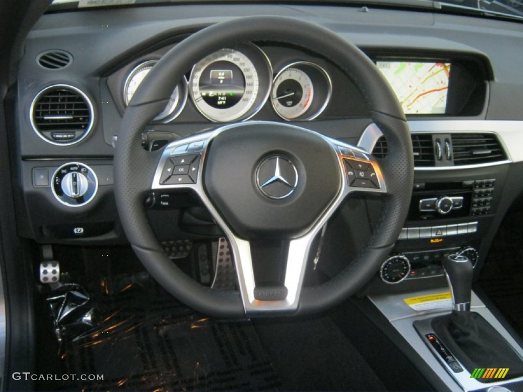 2013 Mercedes-Benz C 250 Coupe Black Steering Wheel Photo #73539785