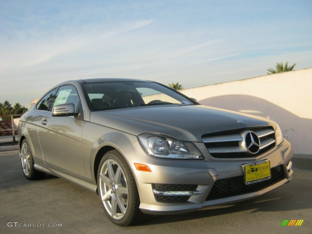 2013 C 250 Coupe - Palladium Silver Metallic / Black photo #1