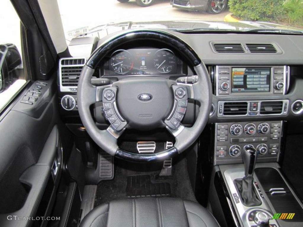 2010 Land Rover Range Rover Supercharged Jet Black/Ivory White Dashboard Photo #73546036