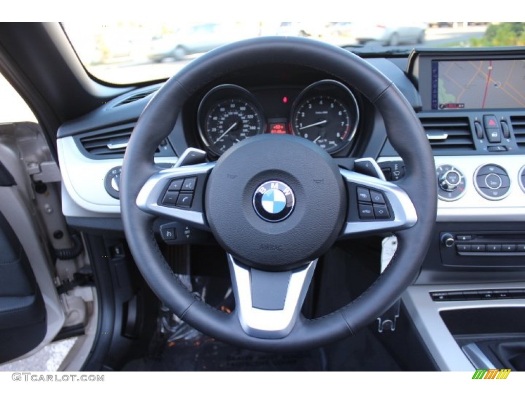 2012 BMW Z4 sDrive28i Black Steering Wheel Photo #73547411