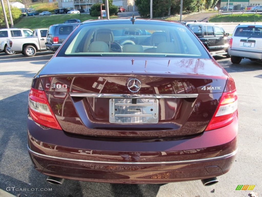 2009 C 300 4Matic - Barolo Red Metallic / Almond/Mocha photo #7