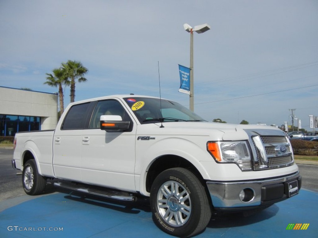 2010 F150 Lariat SuperCrew - Oxford White / Tan photo #8