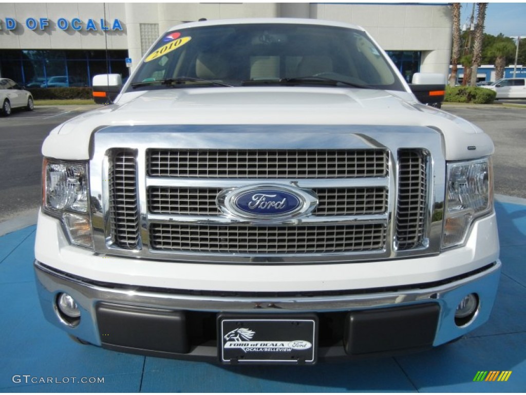 2010 F150 Lariat SuperCrew - Oxford White / Tan photo #9