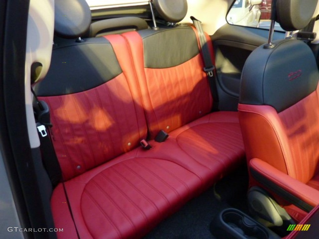 2012 500 c cabrio Lounge - Argento (Silver) / Pelle Rosso/Nera (Red/Black) photo #7