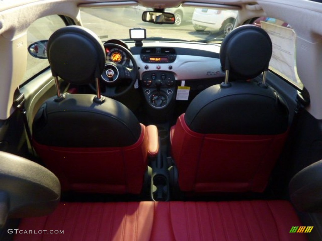 2012 500 c cabrio Lounge - Argento (Silver) / Pelle Rosso/Nera (Red/Black) photo #8