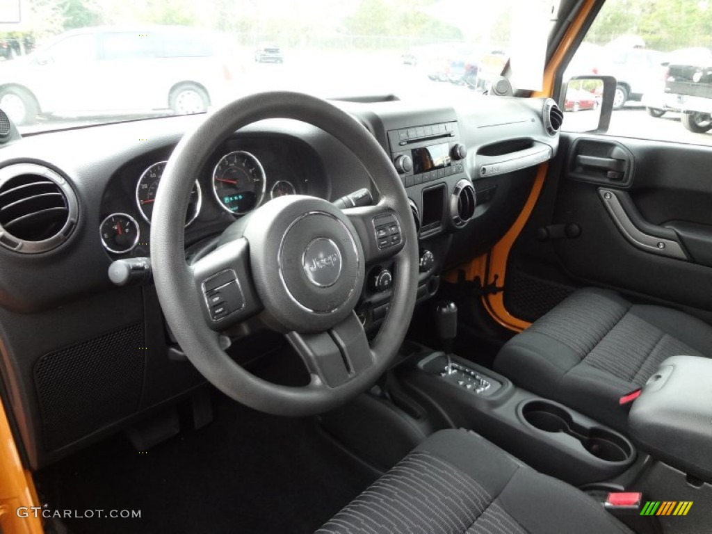 Black Interior 2012 Jeep Wrangler Sport 4x4 Photo #73553993