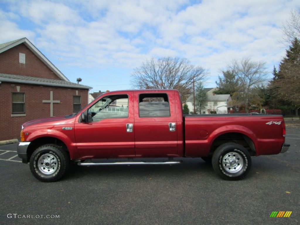2001 F250 Super Duty XLT Super Crew 4x4 - Toreador Red Metallic / Medium Graphite photo #3