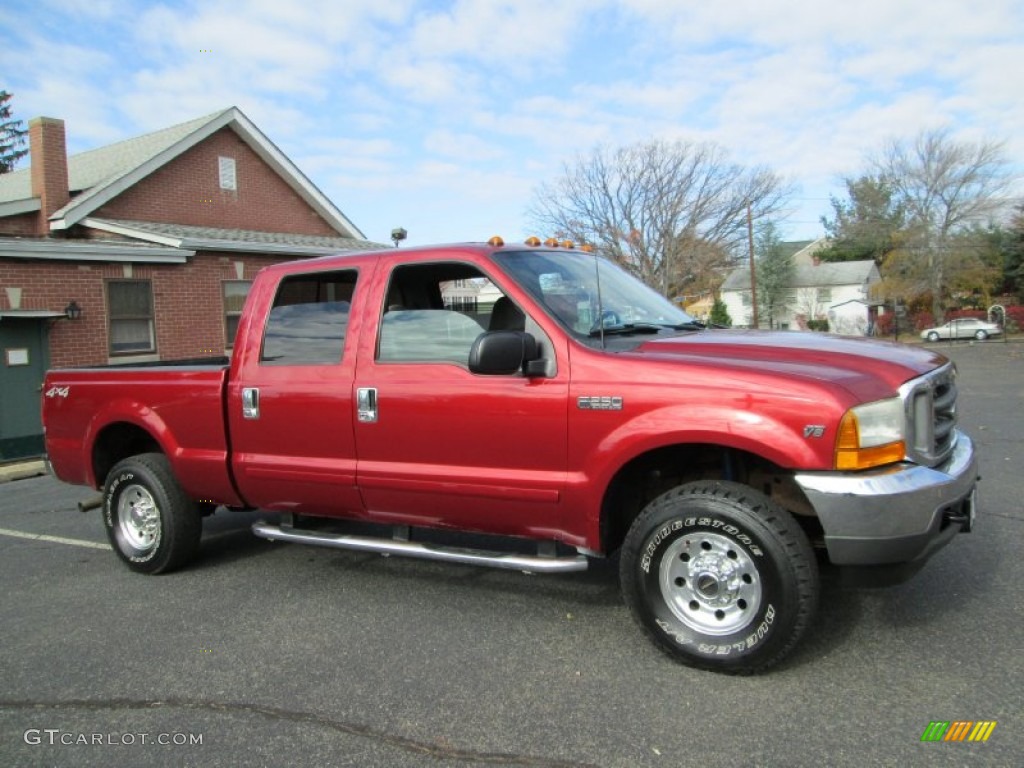 2001 F250 Super Duty XLT Super Crew 4x4 - Toreador Red Metallic / Medium Graphite photo #11