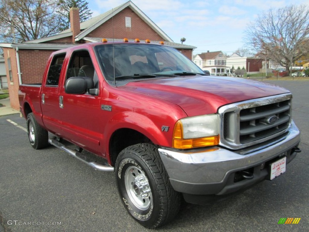 2001 F250 Super Duty XLT Super Crew 4x4 - Toreador Red Metallic / Medium Graphite photo #12