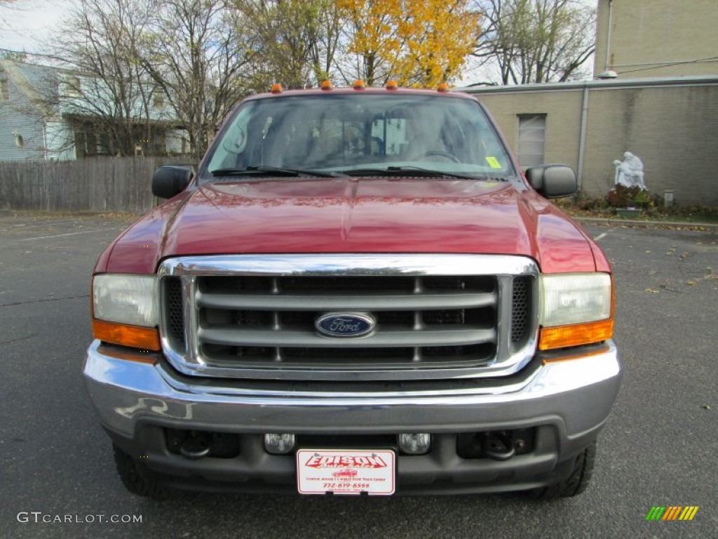 2001 F250 Super Duty XLT Super Crew 4x4 - Toreador Red Metallic / Medium Graphite photo #13