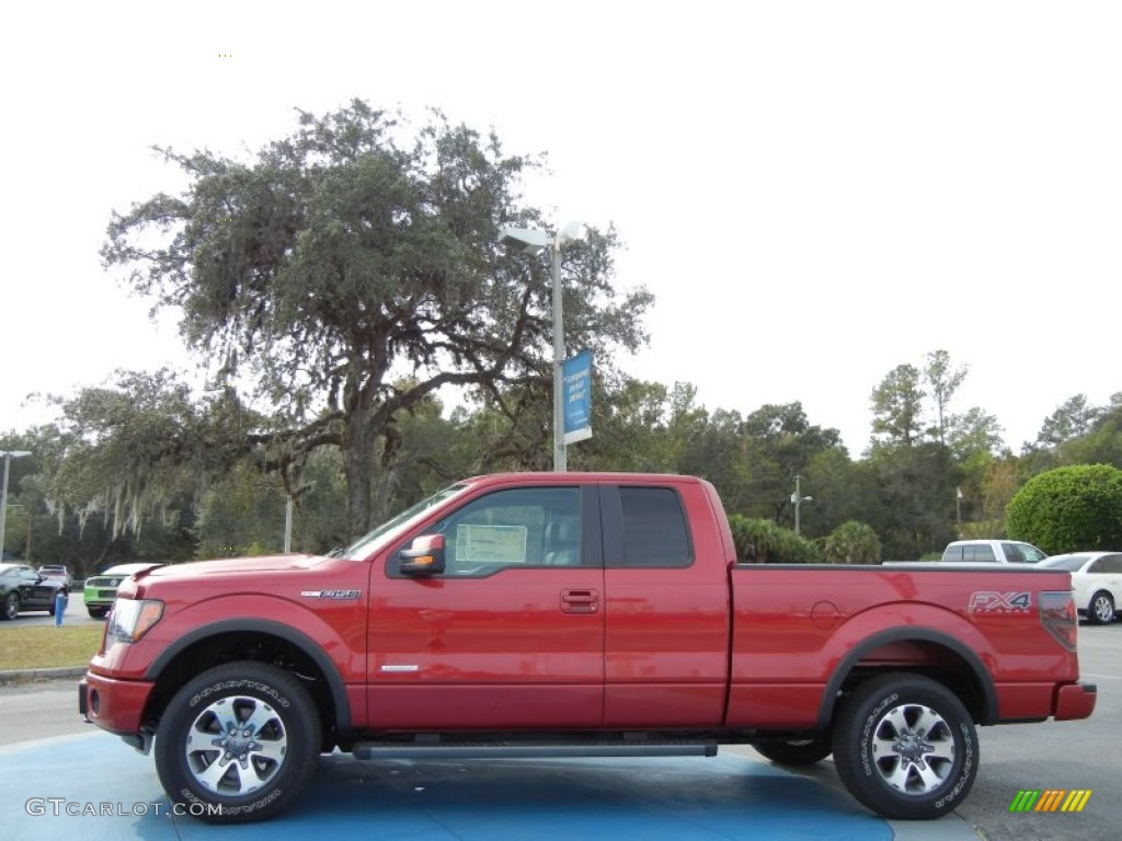 Red Candy Metallic 2012 Ford F150 FX4 SuperCab 4x4 Exterior Photo #73560050