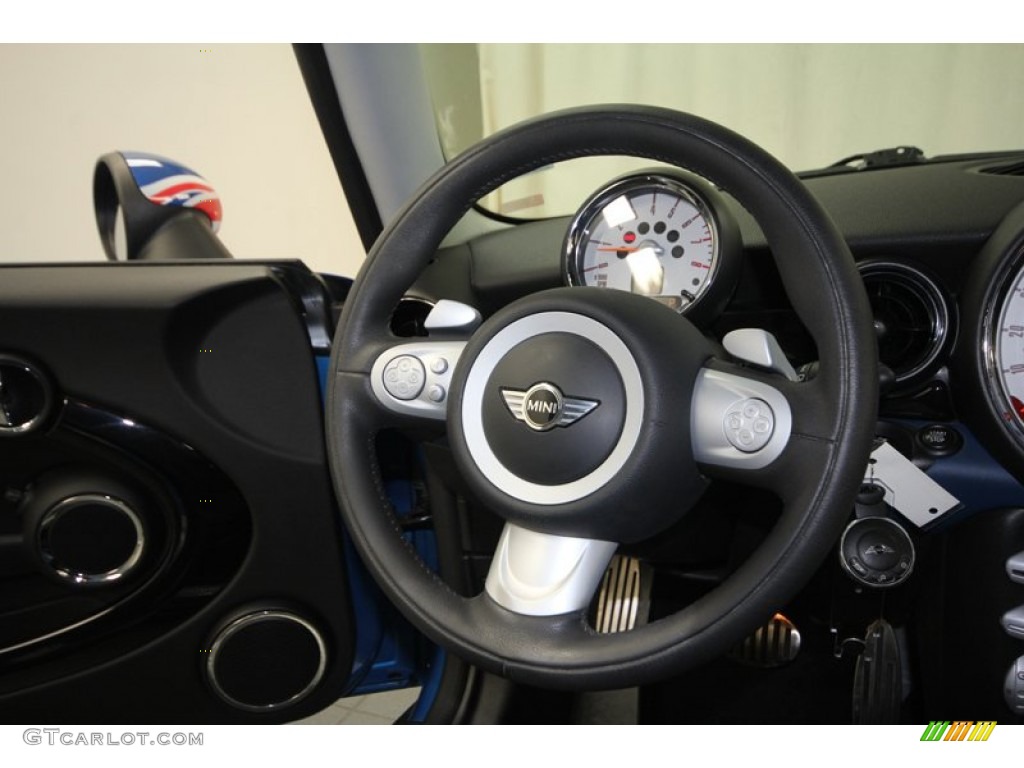2008 Mini Cooper S Clubman Blue/Carbon Black Steering Wheel Photo #73560781