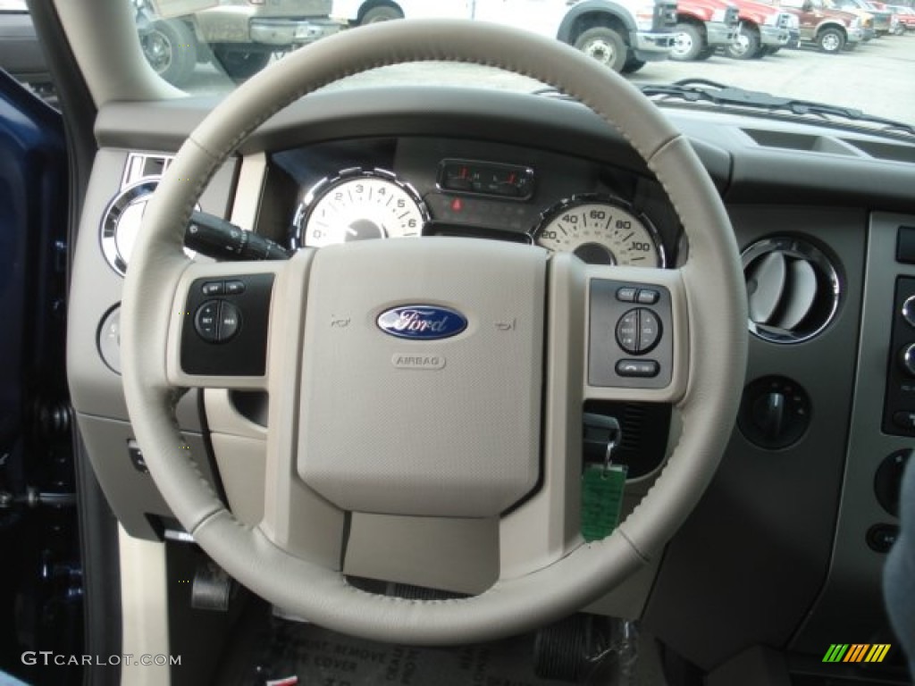 2013 Ford Expedition XLT 4x4 Stone Steering Wheel Photo #73562255