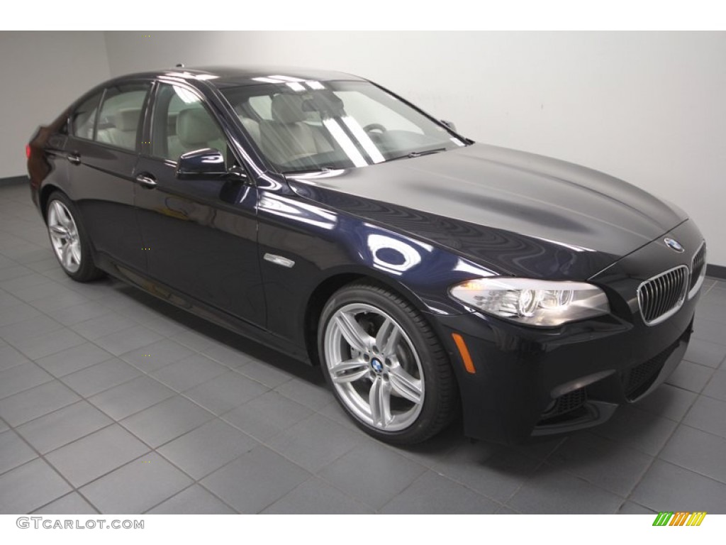 2013 5 Series 535i Sedan - Carbon Black Metallic / Oyster/Black photo #7