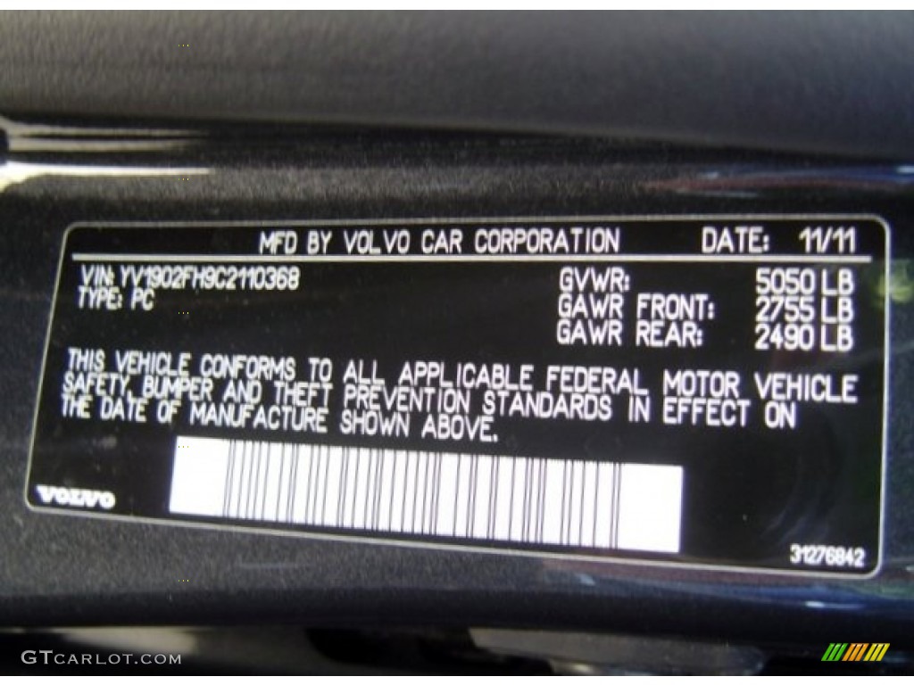 2012 S60 T6 AWD - Saville Grey Metallic / Off Black/Anthracite Black photo #18