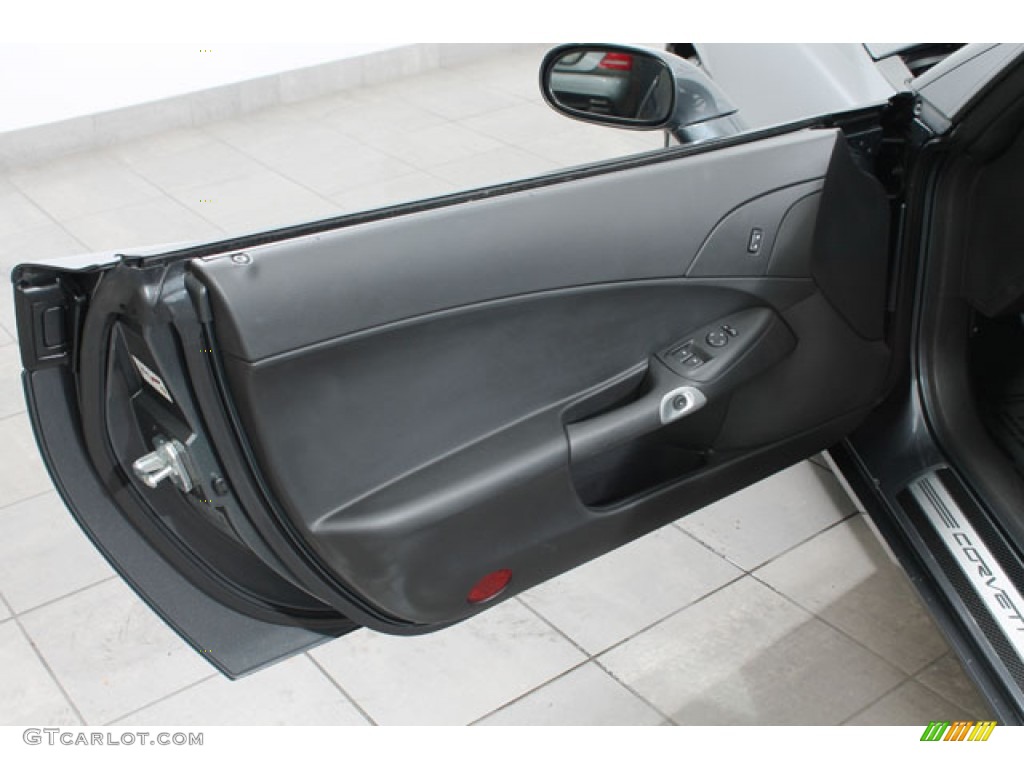 2011 Chevrolet Corvette Coupe Ebony Black Door Panel Photo #73565807