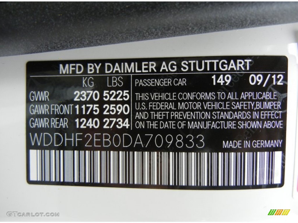 2013 E Color Code 149 for Polar White Photo #73565821