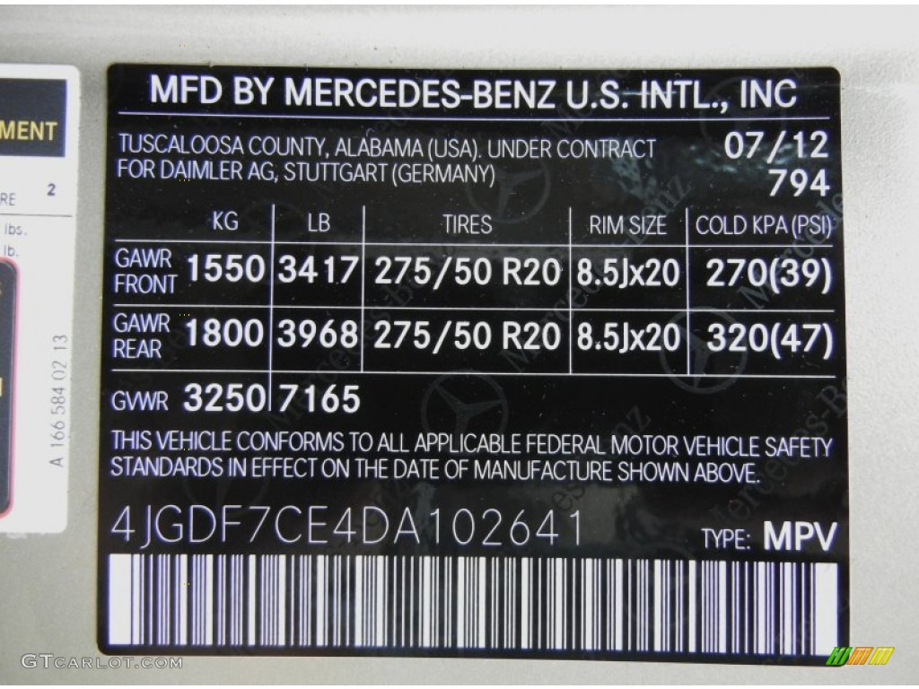 2013 GL Color Code 794 for Pearl Beige Metallic Photo #73566785