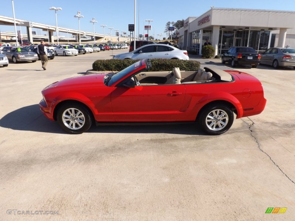 2007 Mustang V6 Premium Convertible - Torch Red / Medium Parchment photo #2