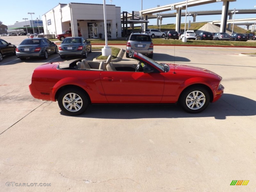 2007 Mustang V6 Premium Convertible - Torch Red / Medium Parchment photo #6