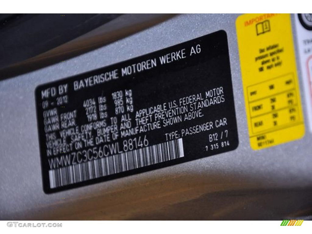 2012 Cooper Color Code B12 for Crystal Silver Metallic Photo #73568402