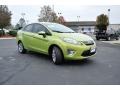 2011 Lime Squeeze Metallic Ford Fiesta SEL Sedan  photo #3