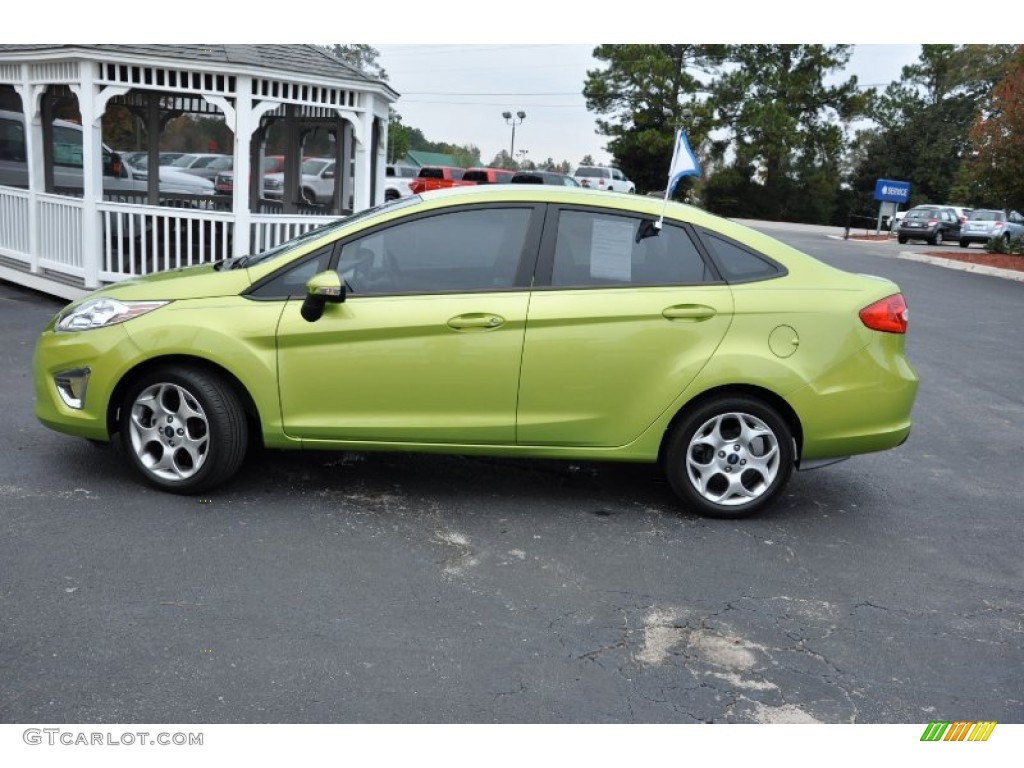 Lime Squeeze Metallic 2011 Ford Fiesta SEL Sedan Exterior Photo #73575110