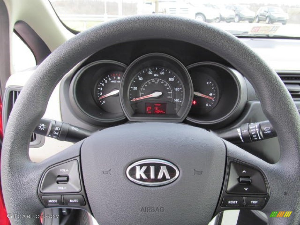 2012 Kia Rio LX Beige Steering Wheel Photo #73578011