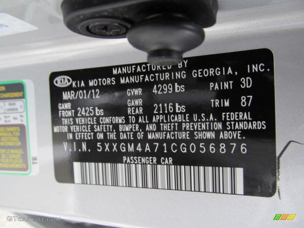 2012 Optima Color Code 3D for Bright Silver Photo #73578464