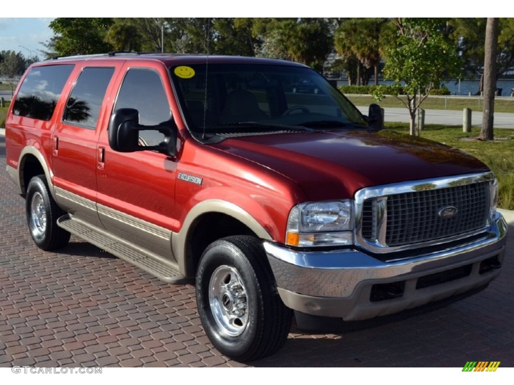 2000 Excursion Limited 4x4 - Toreador Red Metallic / Medium Parchment photo #9