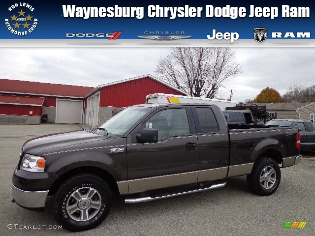 2006 F150 XLT SuperCab 4x4 - Dark Stone Metallic / Tan photo #1