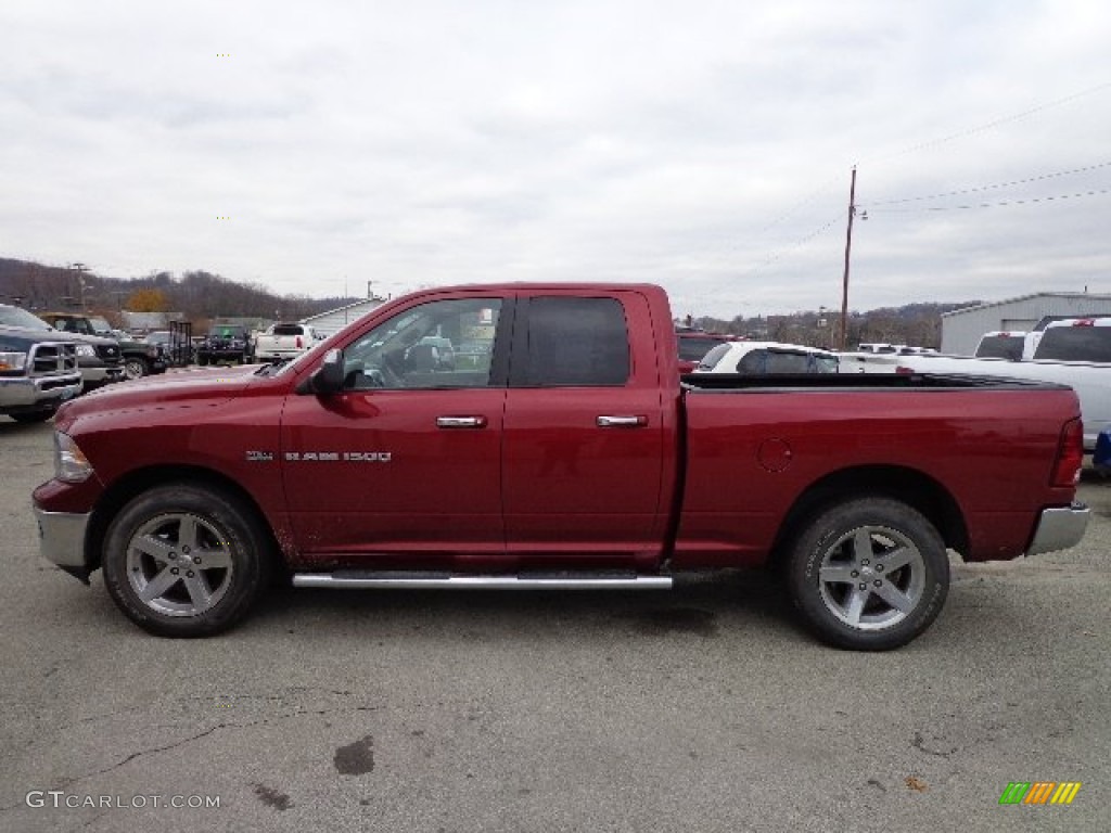 2011 Ram 1500 Big Horn Quad Cab 4x4 - Deep Cherry Red Crystal Pearl / Dark Slate Gray/Medium Graystone photo #2