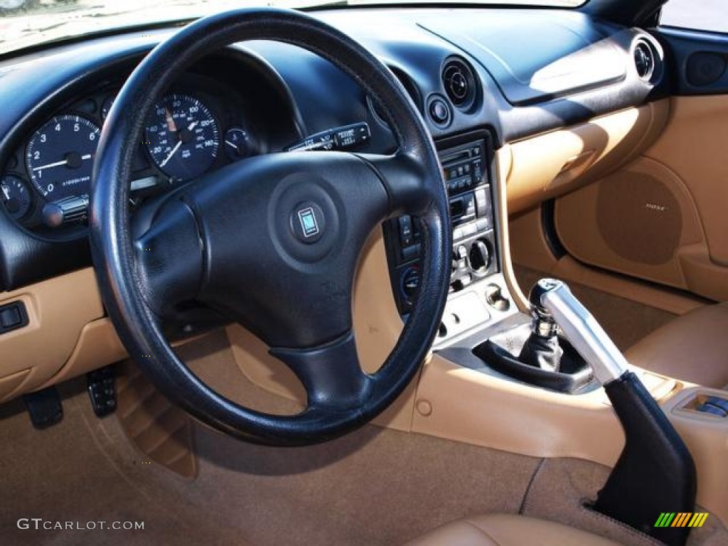 Beige Interior 2000 Mazda MX-5 Miata LS Roadster Photo #73587953