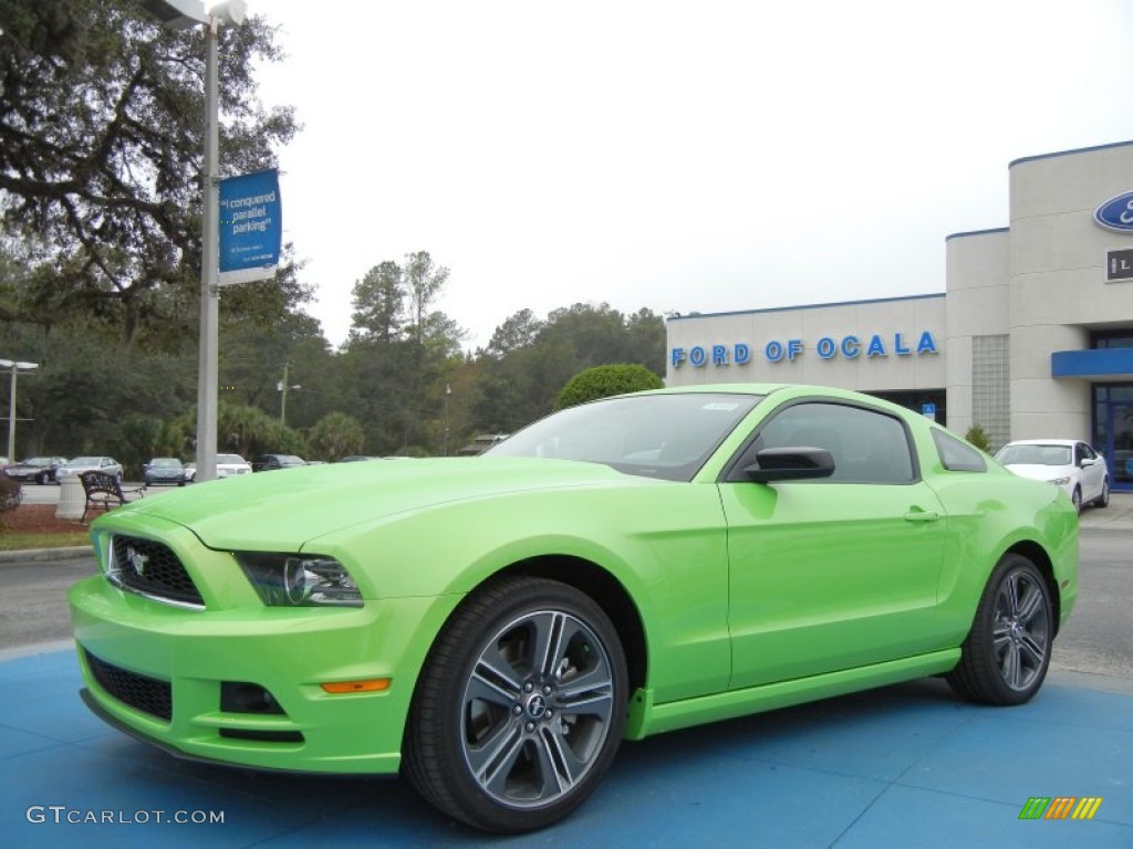2013 Mustang V6 Coupe - Gotta Have It Green / Charcoal Black photo #1