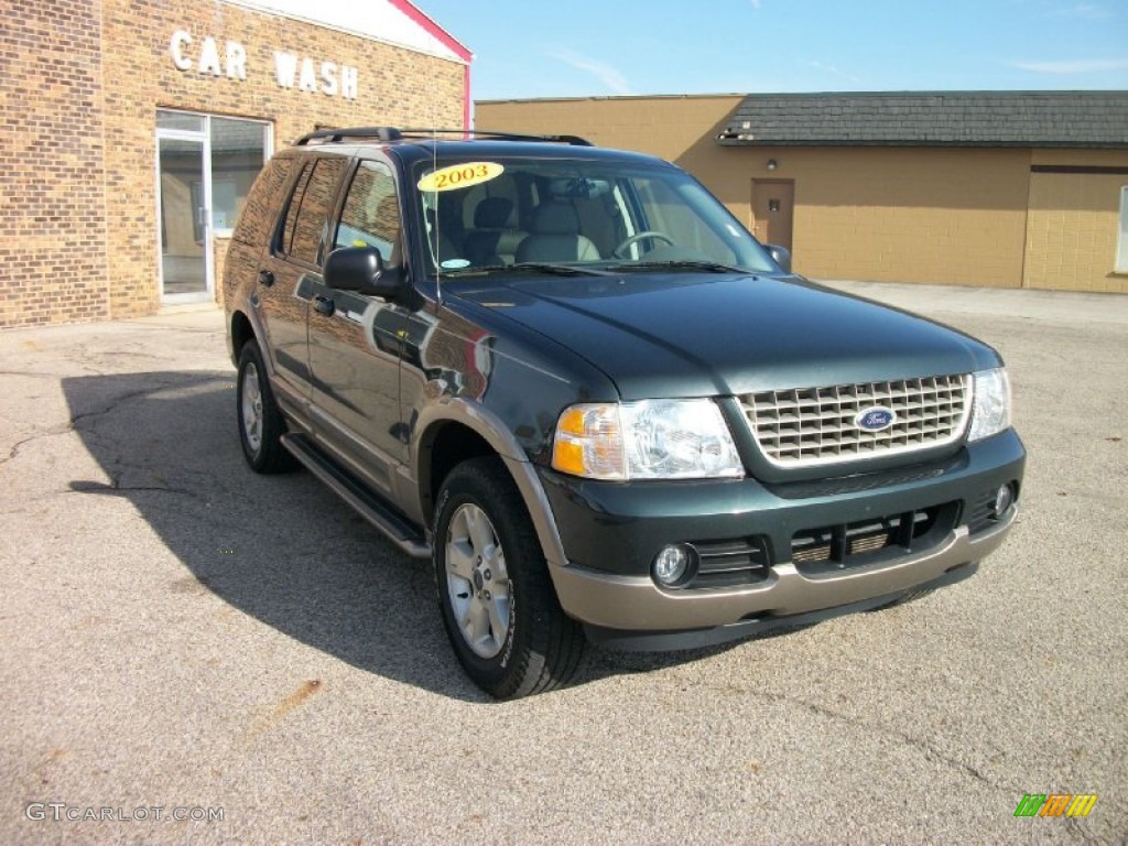 2003 Explorer Eddie Bauer 4x4 - Aspen Green Metallic / Medium Parchment Beige photo #1