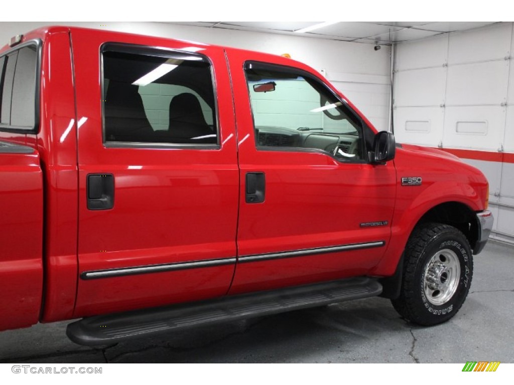 2000 F350 Super Duty Lariat Crew Cab 4x4 - Red / Medium Parchment photo #20