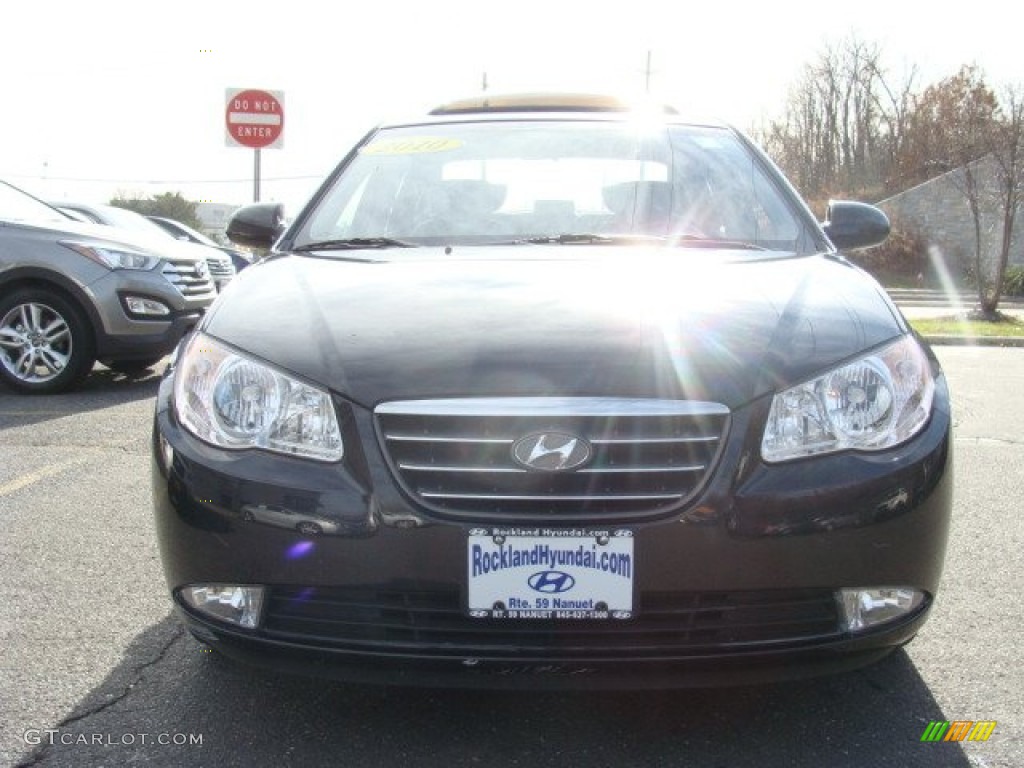 2009 Elantra GLS Sedan - Black Pearl / Gray photo #2