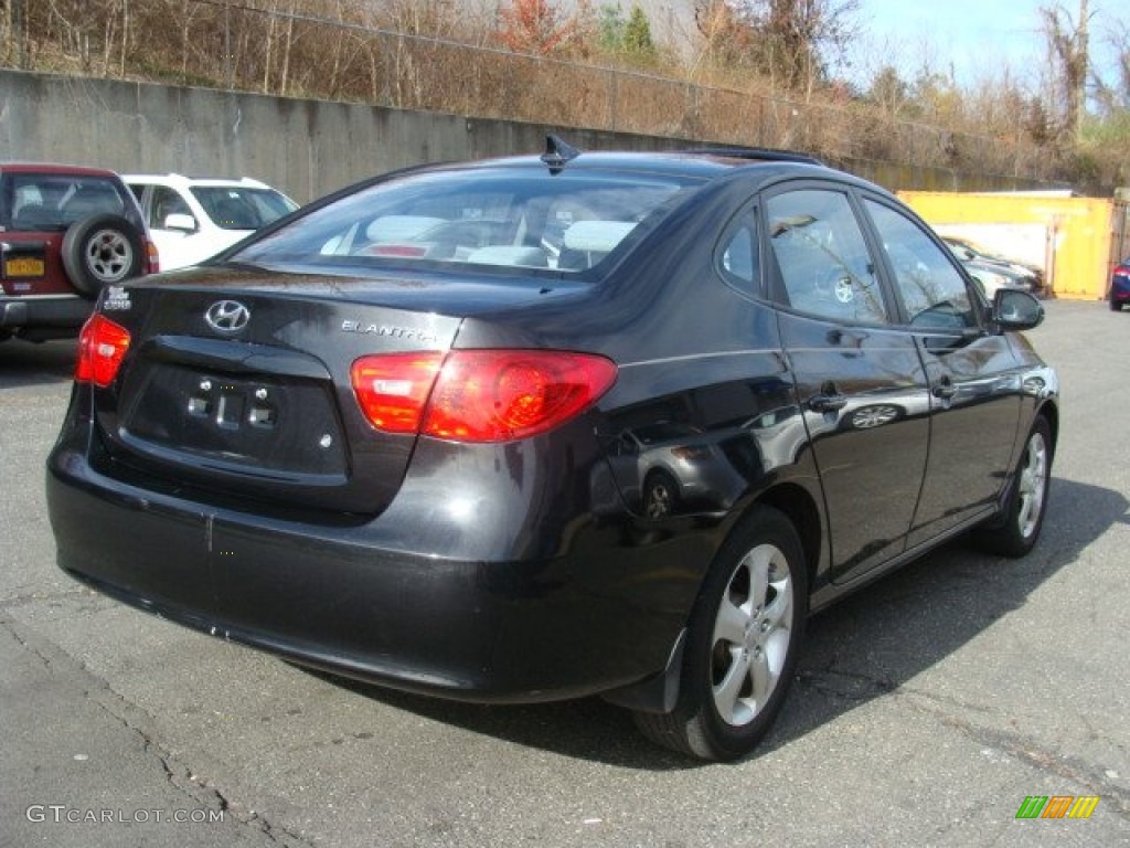 2009 Elantra GLS Sedan - Black Pearl / Gray photo #4
